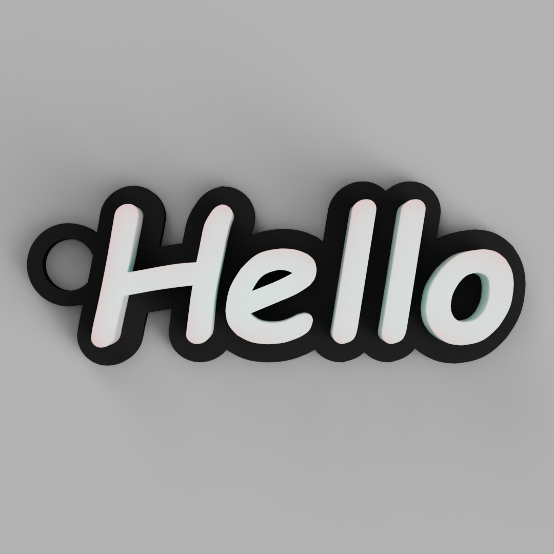 BubblePop Layered Name Tag | Playful Dual-Tone Font Keychain