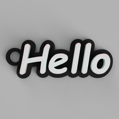 BubblePop Layered Name Tag | Playful Dual-Tone Font Keychain