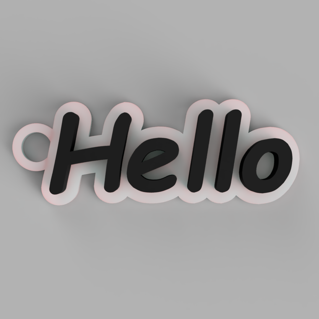 BubblePop Layered Name Tag | Playful Dual-Tone Font Keychain