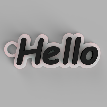 BubblePop Layered Name Tag | Playful Dual-Tone Font Keychain