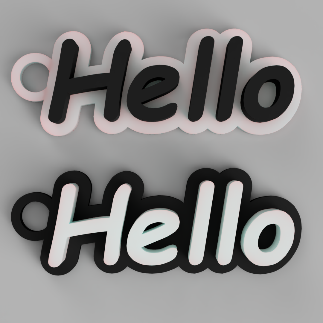 BubblePop Layered Name Tag | Playful Dual-Tone Font Keychain