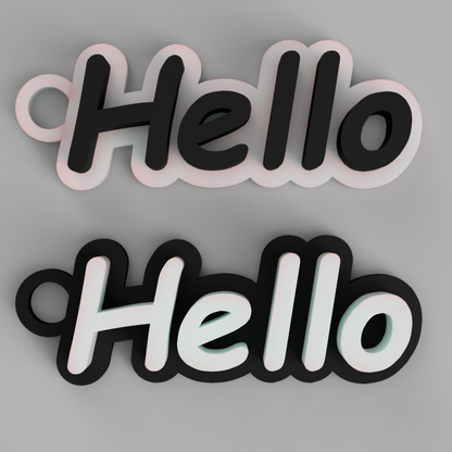 BubblePop Layered Name Tag | Playful Dual-Tone Font Keychain