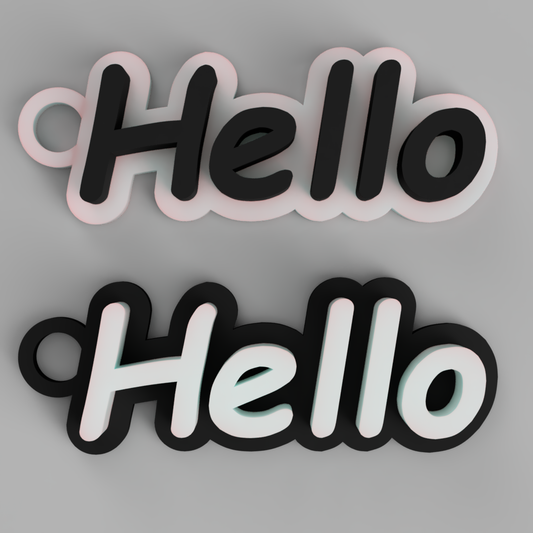 BubblePop Layered Name Tag | Playful Dual-Tone Font Keychain