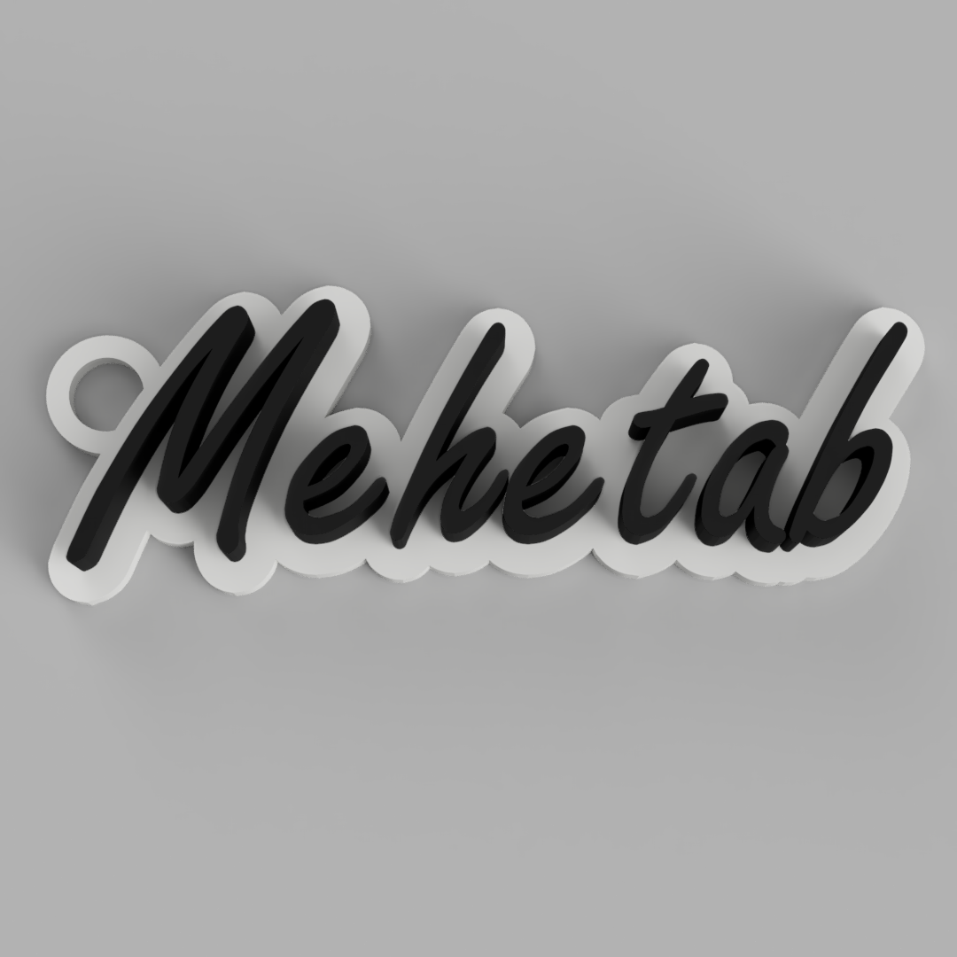 LuxeScript Name Tag – Flowing Script Custom Keychain