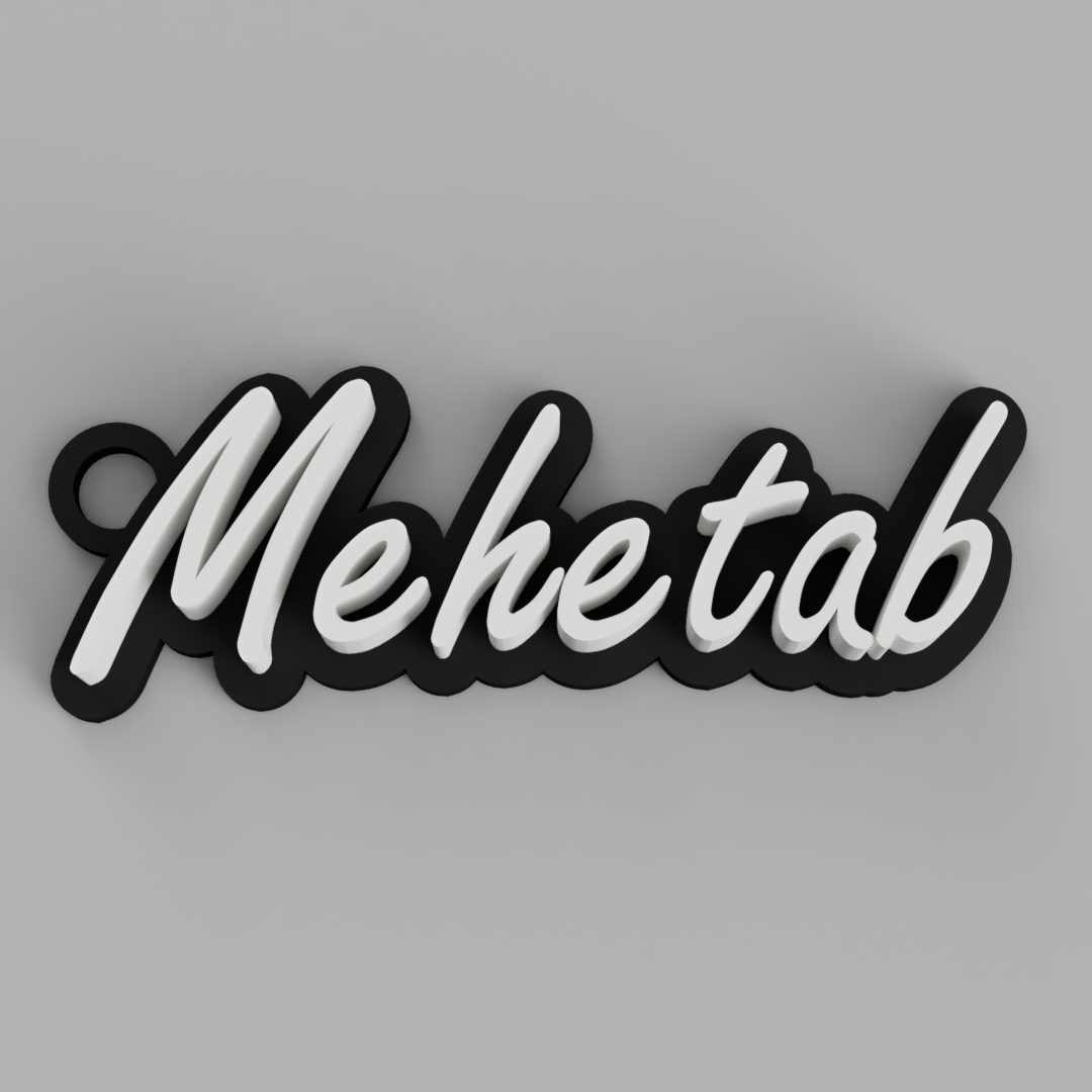 LuxeScript Name Tag – Flowing Script Custom Keychain