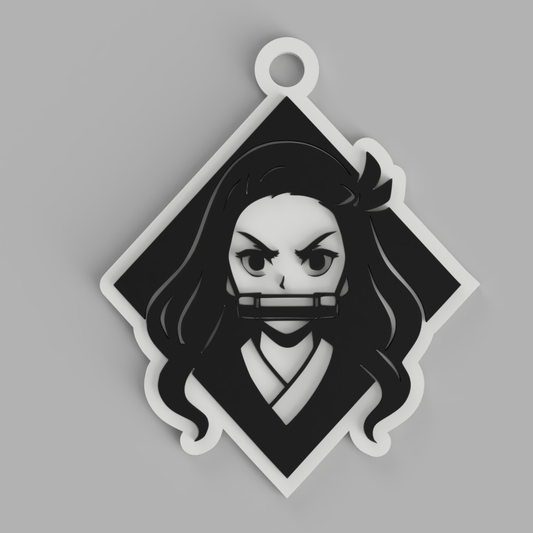 Silent Flame – Shadow Sister Silhouette Keychain