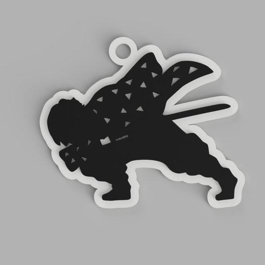 Thunder Silhouette – Layered Anime Keychain